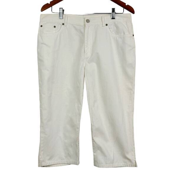 5 for $25| Vintage Lauren Jeans Ralph Lauren Petite White Capri Pants Womens 12 - Picture 1 of 6